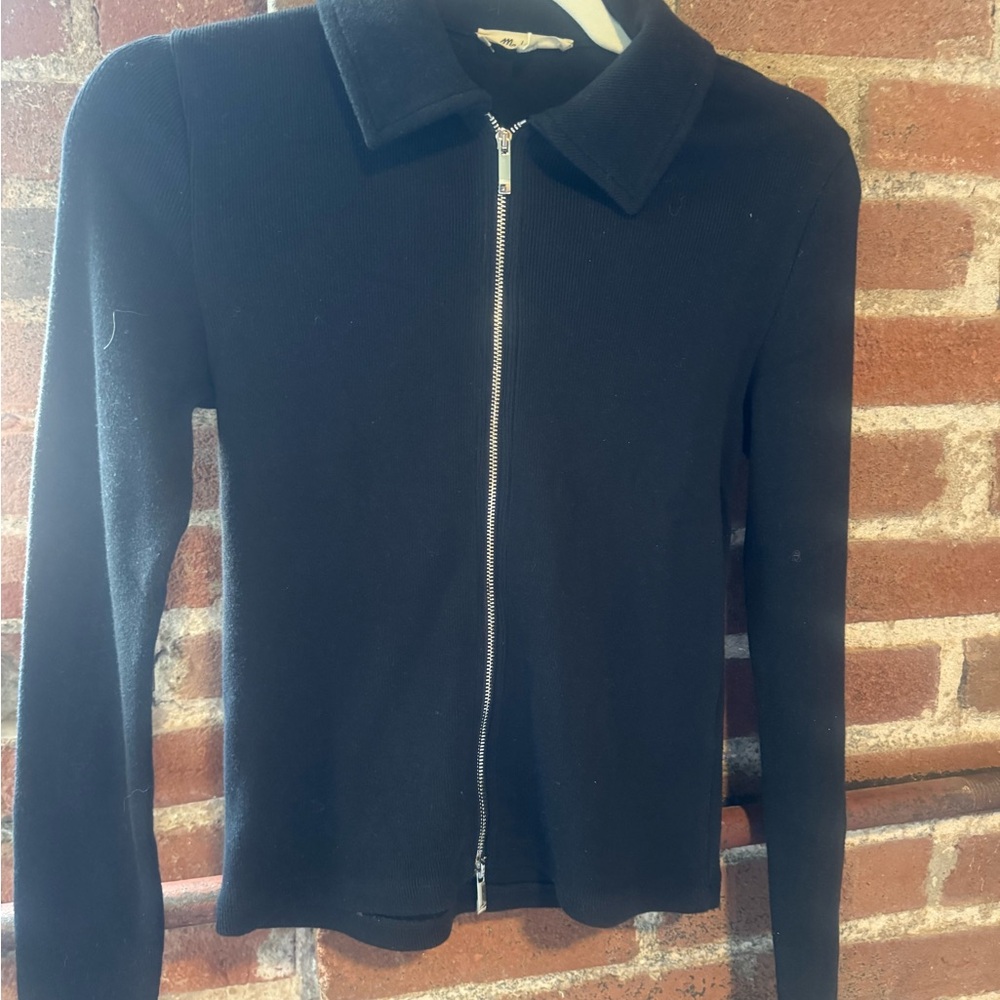 Madewell Black Zip-Up Sweater